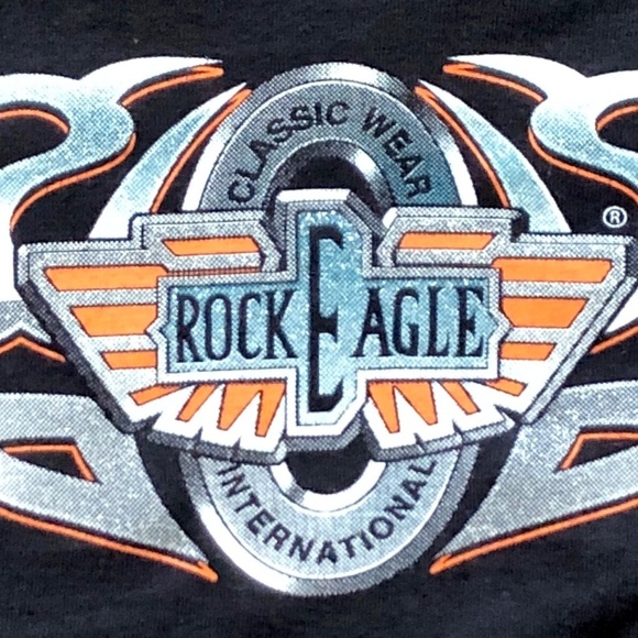 Rock, Eagle, American Flag, Motorcycle, Biker, T Shirt, Vintage, The Roxx, XXL - Picture 7 of 12